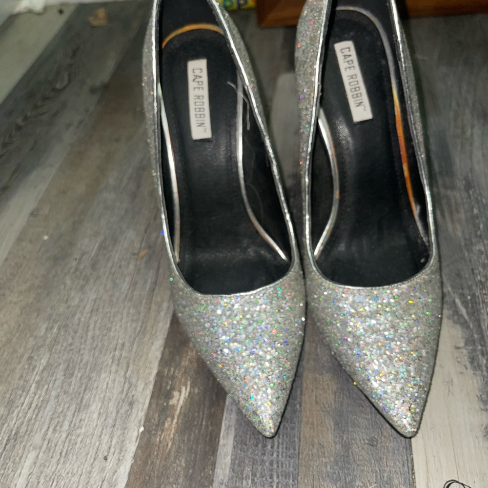 Cape Robbin Sparkling Silver Heels